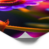 Paars bloemen en dauwdruppels Foto-Poster Poster (Hoek)