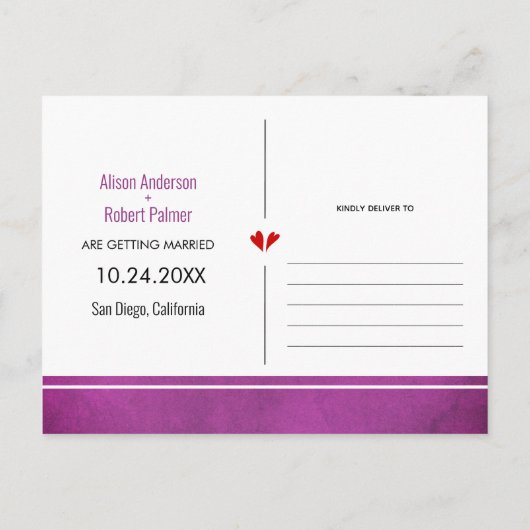 Paars bloemen en pompoenen Sla de datum op Briefkaart (Achterkant)