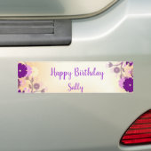 Paars bloemen, gefeliciteerd bumpersticker (Op auto)