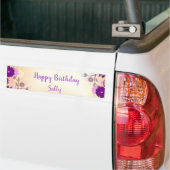Paars bloemen, gefeliciteerd bumpersticker (Op Truck)