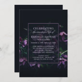 Paars bloemen - Herdenking van het leven Kaart (Voorkant / Achterkant)