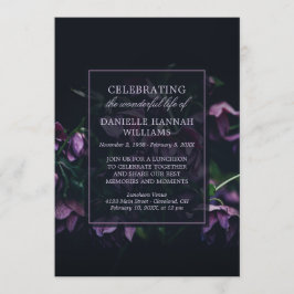 Paars bloemen - Herdenking van het leven Kaart