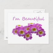 Paars bloemen, ik ben mooi briefkaart (Voorkant / Achterkant)