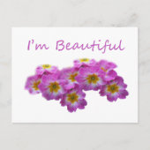 Paars bloemen, ik ben mooi briefkaart (Voorkant)
