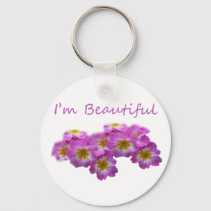 Paars bloemen, ik ben mooi sleutelhanger