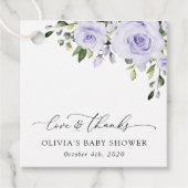 Paars bloemen, Lila bloemen, Boho, Baby shower Bedankjes Labels (Voorkant)