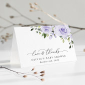 Paars bloemen, Lila bloemen, Boho, Baby shower Bedankkaart