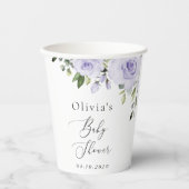 Paars bloemen, Lila bloemen, Boho, Baby shower Papieren Bekers (Voorkant)