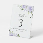 Paars bloemen, Lila bloemen, Boho, tabelnummers Reclamebord Met Voetstuk (Voorkant)