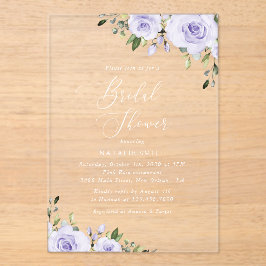 Paars bloemen, Lila bloemen, Boho, Vrijgezellenfee Acryl Uitnodigingen