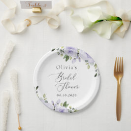 Paars bloemen, Lila bloemen, Boho, Vrijgezellenfee Papieren Bordje