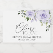 Paars bloemen, Lila bloemen, Boho, Vrijgezellenfee Sparkling Wijnetiket (Enkel label)