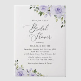 Paars bloemen, Lila bloemen, Boho, Vrijgezellenfee Vellum Uitnodigingen