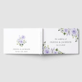Paars bloemen, Lila bloemen, Florale bruiloft Gastenboek (Volledig)