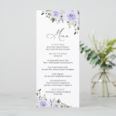 Paars bloemen, Lila bloemen, Florale bruiloft Menu (Staand voorkant)