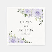 Paars bloemen, Lila bloemen, Florale bruiloft Servet (Voorkant)