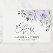 Paars bloemen, Lila bloemen, Florale bruiloft Sparkling Wijnetiket (Enkel label)