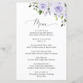 Paars bloemen, Lila bloemen, menu Vrijgezellenfees (Voorkant)