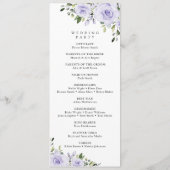 Paars bloemen, Lila bloemen, weddenschapsprogramma Programmakaart (Achterkant)