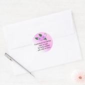 Paars bloemen met bericht - Inhoud Ronde Sticker (Envelop)