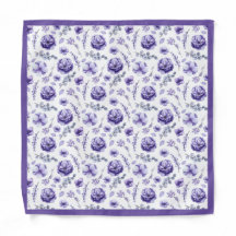 Paars bloemen met bladeren Bandana