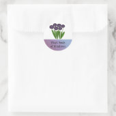 Paars bloemen met Motivatie Gezegde Ronde Sticker (Tas)