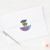Paars bloemen met Motivatie Gezegde Ronde Sticker (Envelop)
