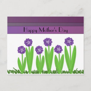 Paars bloemen Moederdag Greeting Briefkaart