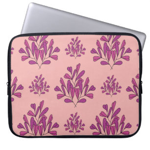 Paars bloemen naadloos herhalend ruggegraat laptop sleeve