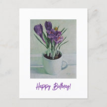 Paars bloemen op een tekenkaart voor het schildere