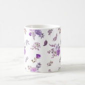 Paars bloemen op koffiemok (Center)