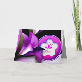 Paars bloemen Paasmakerij Kaart