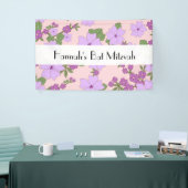 Paars bloemen, patroon van bloemen, BBT Mitzvah Spandoek (Beurs)