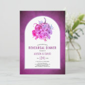 Paars bloemen, pompoenen bruiloft, diner kaart (Staand voorkant)