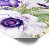 Paars bloemen vrek bruiloft welkom bord poster (Hoek)