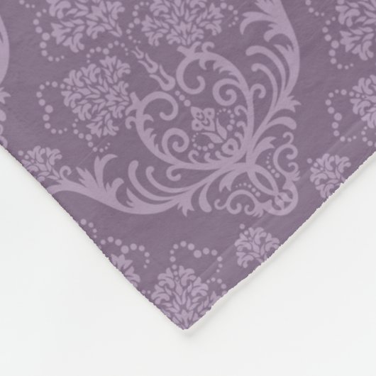 Paars bloemenbehang fleece deken (Hoek)