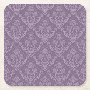 Paars bloemenbehang kartonnen onderzetters