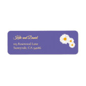 Paars Bloemendecor Huwelijk Retouradres Label (Voorkant)