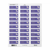 Paars Bloemendecor Huwelijk Retouradres Label (Full Sheet)