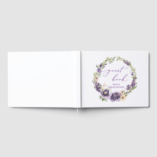 Paars Bloemengastenboek Gastenboek (Volledig)