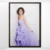 Paars Bloemengewricht Betoverd Bos Quinceañera-Pro Drieluik Uitnodiging (Binnenkant midden)