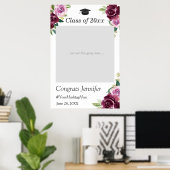 Paars Bloemengraduatie Feest Fotohokje Poster (Thuiskantoor)