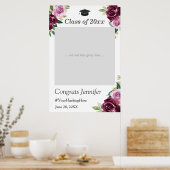 Paars bloemengraduatiefoto booth poster (Keuken)