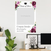 Paars bloemengraduatiefoto booth poster (Thuiskantoor)