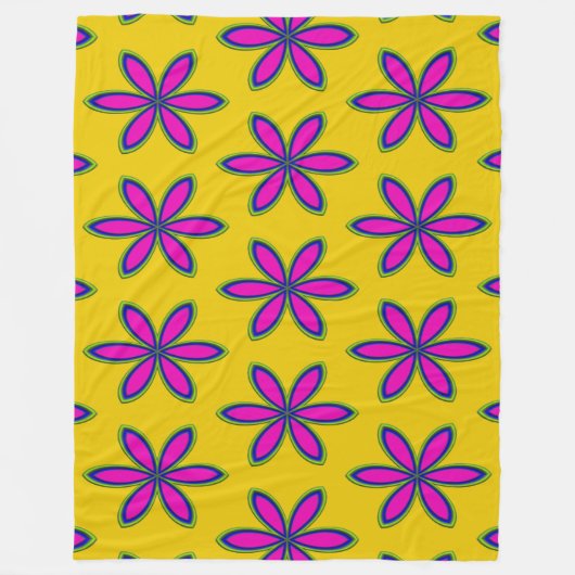 Paars Bloemenplekje Fleece Deken (Voorkant)