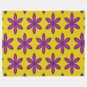 Paars Bloemenplekje Fleece Deken (Voorkant (Horizontaal))