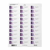Paars Bloemig Huwelijk Retouradres Label (Full Sheet)
