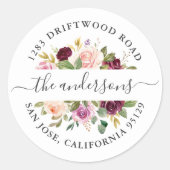 Paars Bloemige Retouradres Enveloppe Zegel (Voorkant)