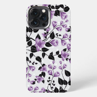 Paars Bloemmotief iPhone 13 Pro Max Hoesje