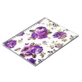 Paars Bloemmotief Notitieboek (Linkerzijde)